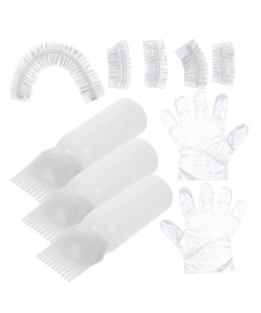 Beavorty 1 Set hair oil bottle hair oil applicator hair coloring tools hair dying accessory kit hair coloring kit hair dye kit hair dye gloves shower caps plastic bleach portable white 6.9x4.8cm White