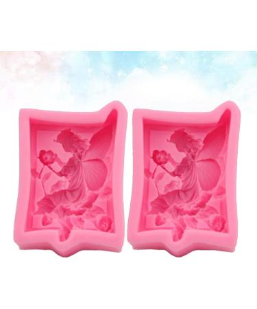 2pcs Candle D Ice Fairy Molds Pink Baking Flower Cream Mousse Gadget Chocolate Home DIY Creative Silicone Decorating Fondant Tool for Pudding Cake - Buy Online on GoSupps.com