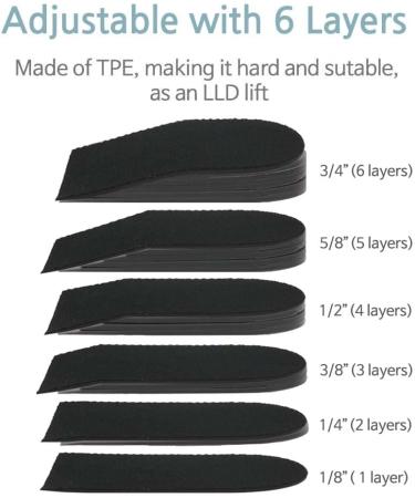6 Layer Limb Leg Length Discrepancy Heel Lifts Inserts Insoles for Men and Women - Large (Pack of 2) - Buy Online on GoSupps.com