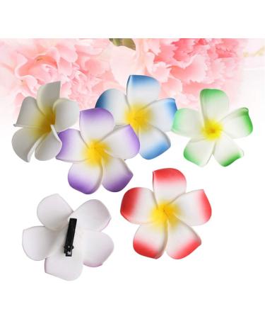 Pretyzoom Hawaiian Plumeria Hairpins - 12-Piece Tropical Hair Clip Set for Beach Weddings & Parties - 9cm Mixed Colors - Buy Online on GoSupps.com