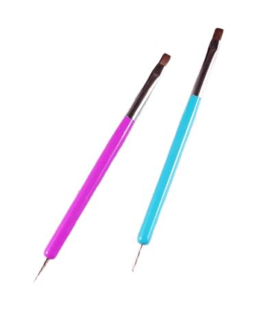 Nail files and buffer nail polish adhesive brushes Extended phototherapy color glue pencil Point drill pen dual -use nail art phototherapy pin Flat brush nail tool pen pin