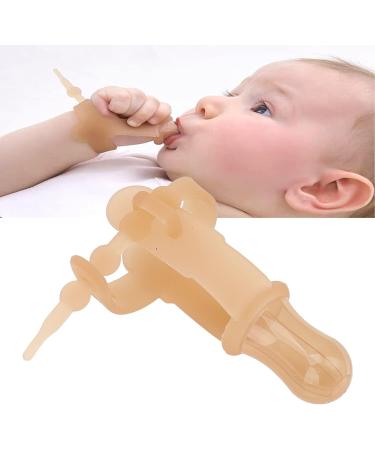 Silicone Thumb Guard for Infants - Stop Thumb Sucking with Long Lasting Soft Design - Portable Wrist Band with Storage Box - Brown - Buy Online on GoSupps.com