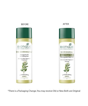 Biotique Bhringraj Therapeutic Oil 200ml - Intensive Hair Regrowth & Natural Care for Dry Scalp - 100% Pure & Premium Grade - Buy Online on GoSupps.com