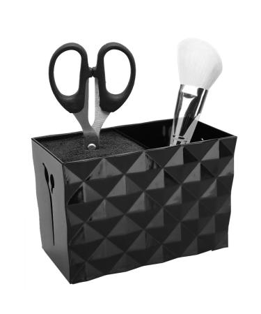 Hair Cutting Shaver Holder Storage Professional Hair Salon Hairdressing Tools Accessories Storage Box for Scissors Comb Hair Clip Organizer(BLACK)