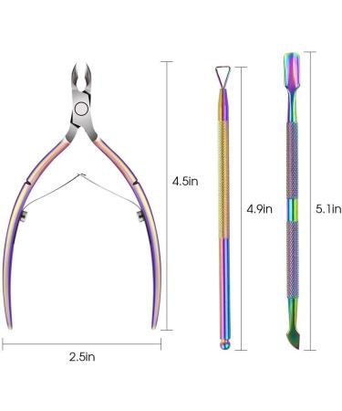 Professional Cuticle Trimmer & Pusher Set | Stainless Steel Dead Skin Clipper for Manicure & Pedicure | Durable Cuticle Nippers for Toenails - Buy Online on GoSupps.com