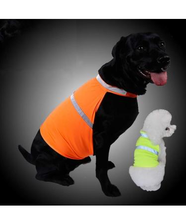 Villcase High Visibility Reflective Safety Vest for Dogs - Breathable Fluorescent Orange Summer Clothing for Walking Running Hiking - Size L - Buy Online on GoSupps.com