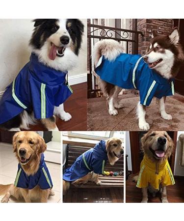 FEimaX Dog Raincoat - Waterproof Rain Jacket with Hood for Large Dogs - Lightweight Pet Windproof Hoodie for Outdoor Walking - Blue (3XL) - Buy Online on GoSupps.com
