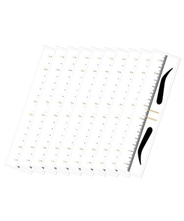 Yardenfun Yardenfun 10 Pieces Yellow Disposable Eyebrow Rulers PVC with Clear Symmetrical Eyebrow Stencils for Easy Eyebrow Makeup for Women Beginners