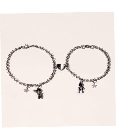 Zerodeko 5 Pairs Astronaut Bracelet Wrist Bracelet Wrist Decoration Couple Matching Bracelet for Couples Couple Wrist Jewelries Miss Stainless Steel Wristband Adjustable - Buy Online on GoSupps.com