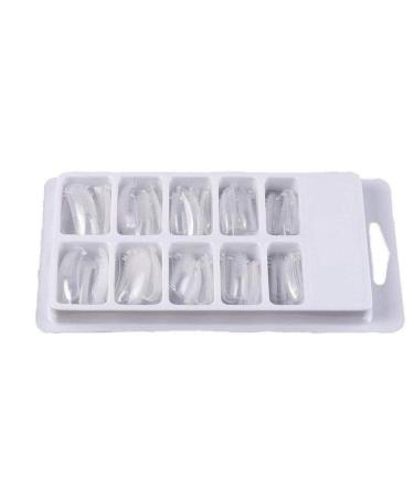 100 PCS False Nail Art Forms - Clear Full Cover PolyGel Tool for Dual Acrylic Nail Extensions | 10 Sizes with Scale - Buy Online on GoSupps.com