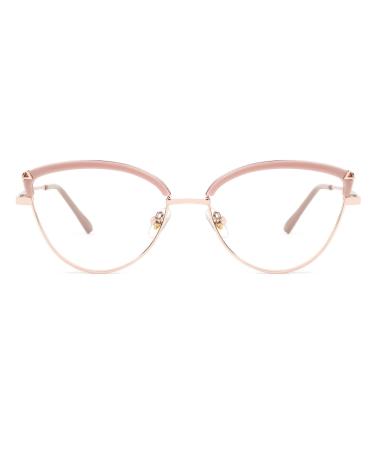 Zeelool Cat Eye Blue Light Blocking Glasses Metal Frame for Women ZJGX672183 Pink Blue Light Blocking Lens