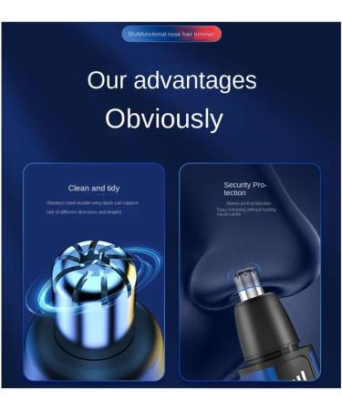 BLASHRD Men's Electric Nose Hair Trimmer USB Rechargeable Ear Trimmer Portable Nose Hair Shaver Waterproof Safe Clean Easy Install - Buy Online on GoSupps.com