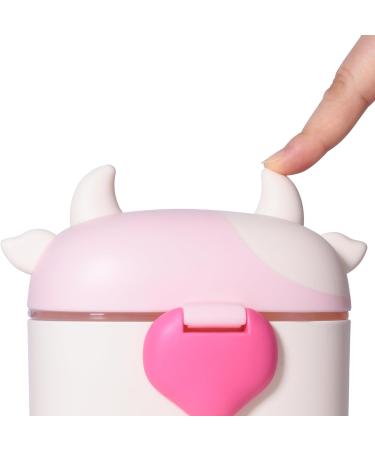 Bebamour Baby Milk Powder Dispenser Pot - 230G Formula Dispenser for Baby Snacks - 450ML Light Pink Cow Design - Buy Online on GoSupps.com