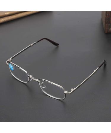 Portable Blue Light Blocking Reading Glasses for Presbyopia - Compact Folding Silver Frames with Case | Shop Internationally - Buy Online on GoSupps.com
