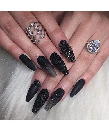 Staaar Iridescent Nail Glitter Powder Set - Black Diamond & Rosy Unicorn | Ultra Fine Sugar Effect Decoration Powder with Spoon - Buy Online on GoSupps.com