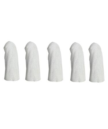 FRCOLOR 5pcs Finger Guard Fingertips Finger Sleeves Thumb Protector Craft Finger Caps Heat Nail Jewels Fingertip Bandages Finger Covers Nail Protector Nail Tools Thumb Jewelry White 6X2X2cm