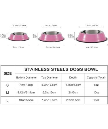 WERFORU 2 Pieces Dog Bowls Stainless Steel Dog Cat Bowls Pet Bowls For Feeding Water and Food Pink Medium Size M (2 Count) A-pink - Buy Online on GoSupps.com