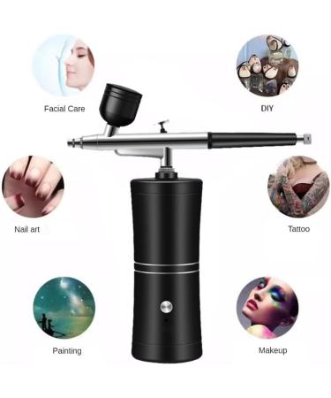 qazaa Airbrush Kit with Compressor Rechargeable Cordless Non-Clogging High-Pressure AirBrush Set for Nail Art Makeup Painting Easy to Use - Buy Online on GoSupps.com