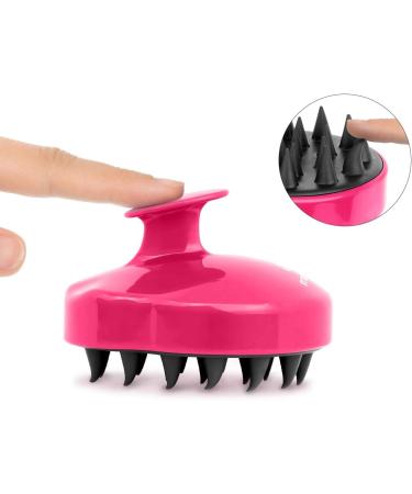 Philorn Scalp Massage Brush | Soft Silicone Shampoo Brush for Men Women & Pets | Wet & Dry Scalp Massager | Magenta & Black - Buy Online on GoSupps.com