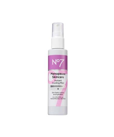 No7 Menopause Skincare Instant Cooling Mist - All Over Cooling Facial Mist for Daily Menopause Relief of Hot Flashes - Moisturizing Glycerine + Refreshing Rosewater Calms & Smoothes Dry Skin (100 ml)
