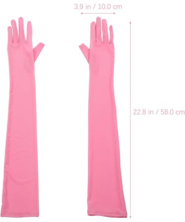 ifundom 1 Pair Long Opera Party Gloves 1920s 20s Polyester Arm Gloves Elbow Length for Bridal Wedding Tea Party Event Dress Costumes 22.79 Inch Rosy - Buy Online on GoSupps.com