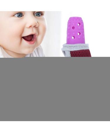 Baby Teether Chew Toy - Safe Silicone Thumb Sleeve for Infants - Soothing Pink Teething Gift - Buy Online on GoSupps.com