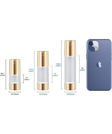 UMETASS 1oz Gold Airless Pump Bottles - Set of 6 for Cosmetics and Toiletries Refill - 3pcs Shampoo Bottles Included - Buy Online on GoSupps.com