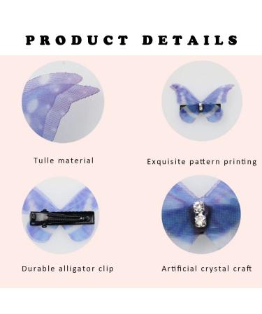 10pcs Glitter Butterfly Hair Clips for Women & Girls - Colorful Hair Accessories - Buy Online on GoSupps.com