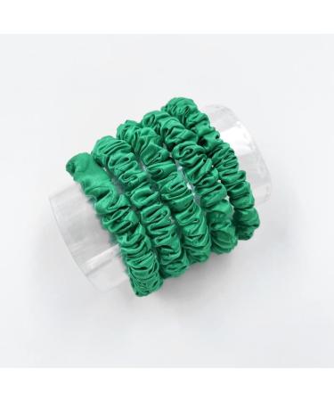 Townssilk Silk Skinnie Hair Bobbles - 100% Pure Mulberry Silk | 22 Momme | Hair Friendly Luxury Elastic | Green - Pack of 5 - Buy Online on GoSupps.com