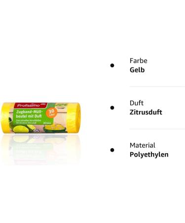 30L Drawstring Garbage Bags with Citrus Scent | 20 Pack - Perfect for Office Household & Bathroom - Buy Online on GoSupps.com