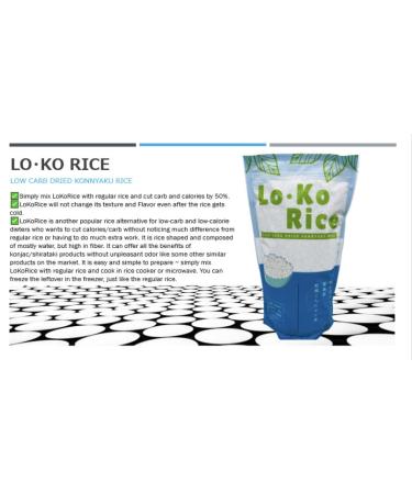 LO KO RICE Konjac Shirataki Rice - Low Calorie Keto Friendly Healthy Option for Sushi & Low-Carb Diets - 35.27oz (1Kg) - Buy Online on GoSupps.com