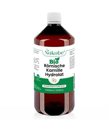 Nakobe bio Roman chamomile hydrolate - 1000 ml - pure organic arthemis nobilis flower water - 100% natural - soothing skin care