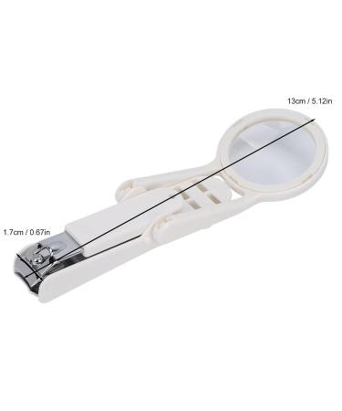 Stainless Steel Adjustable Nail Snap with Magnifying Glass for Seniors - Fingernail & Toenail Cutter Care (White) - Buy Online on GoSupps.com