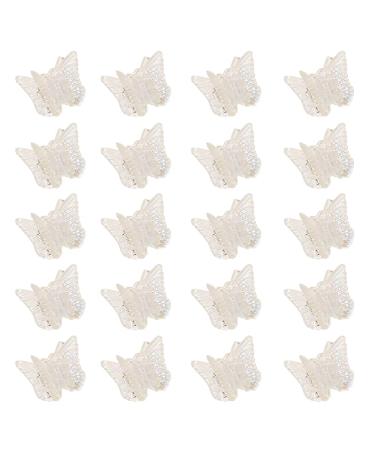 20 Pcs Small Butterfly Hair Claw Clips Clear Plastic Hair Claws Clamps Hair Jaw Clips Mini Hair Barrettes Accessories for Girls Women