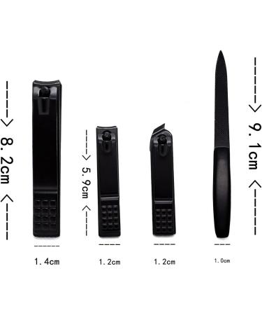 Manicure Kit Mini Personal Care Set Portable Nail Clippers 3 Pieces Built in Nail File Black Travel Ladies Men Nail Clippers Kit - Buy Online on GoSupps.com