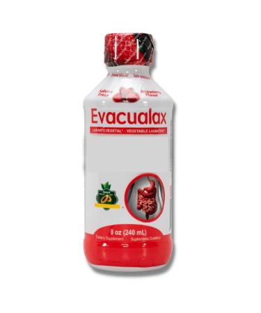 EVACUALAX Liquid -Laxative Vegetal 100% Natural 8oz | Natural Laxative | Constipation | Stool Softener | Intestinal Regularity | Senna Leaves (Strawberry)