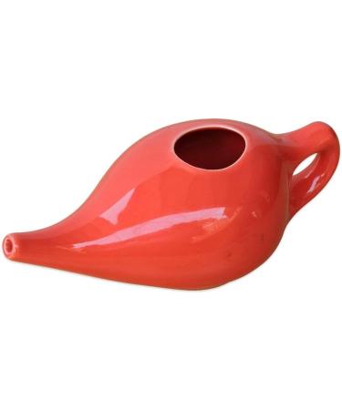 Buy Ancient Impex Ceramic Neti Pot for Nasal Cleansing - Travel-Friendly Design & 5 Sachets of Neti Salt | Natural Relief for Sinus & Congestion (Red - Buy Online on GoSupps.com