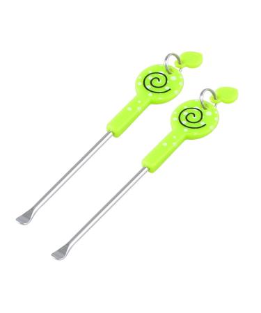 Qtqgoitem Green Lollipop Pattern Earpick Earwax Ear Wax Remover Ears Care Tool 2 Pcs (Model: 410 cc9 731 ef9 0de)