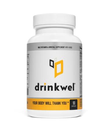drinkwel Better Mornings - Premium Multivitamin Supplement - Liver Cleanse, Detox, Immune Support- DHM, Milk Thistle, Vitamin C, Zinc, Magnesium - 90 Count 90 Count (Pack of 1)