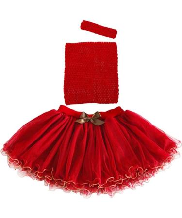 Time to Sparkle 4pcs Crochet Tube Top Tutu Dress Set - Red Infant Baby Girls Skirt Pettiskirt 10x12 - Buy Online on GoSupps.com