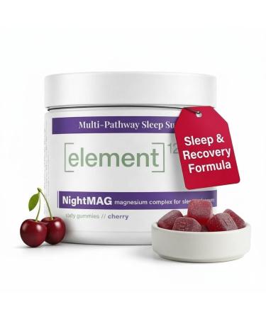 NightMAG Magnesium Glycinate Gummies for Sleep and Recovery Sugar-Free Vegan-Friendly and Naturally Flavored Sleep Gummies for Adults Magnesium Complex 400mg 60 Count 1-Pack (Cherry) Cherry 60 Count (Pack of 1)