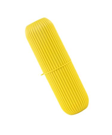 minkissy 1 Set 8 Toothbrush Covers Toothbrush Holder Child Home Plastic Cover Box 1 piece (1 pack) Yellow