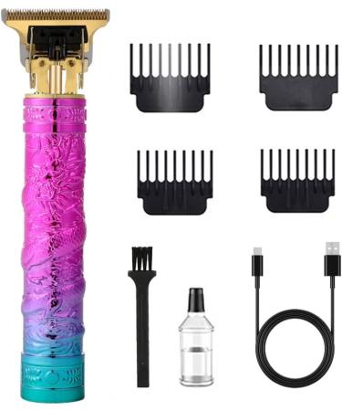 Professional Hair Clippers for Men - Rechargeable T-Blade Trimmer with 4 Guide Combs | Zero Gapped Haircut | Perfect Gift for Father's Day - Purple - Buy Online on GoSupps.com