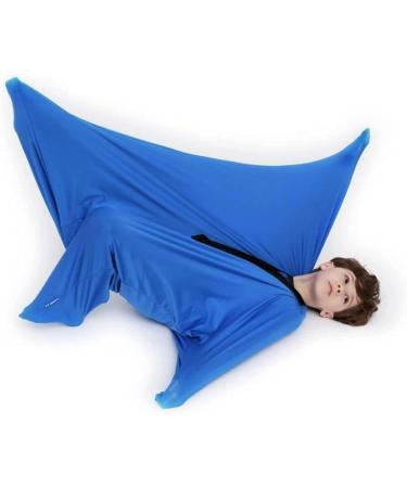 XL Blue Sensory Body Sock for Autism | Breathable & Stretchy Cuddling Fabric for Deep Pressure | Calming Sensory Training for Children Adults & Teenagers - Buy Online on GoSupps.com