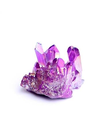 Room Decoration Natural Quartz Crystal Cluster Titanium Bismuth Electroplated Purple Stone Specimen Home Decor Gifts (Color : 40g)