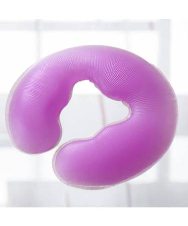 Exceart U-Shaped Face Cushion | Soft Silicone Spa Pillow for Face Massage - Violet Purple - Buy Online on GoSupps.com