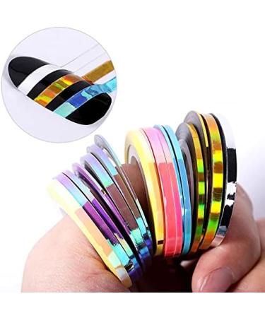 1 Rolls Matte Glitter Rainbow Nail Art Striping Tape Lines-Striping Tape for Nail Art-Nail Striping Tape Foil-Nail Striping Tape Thick-Nail Striping Tape with Dispenser-Self-Adhesive DIY Nail Art Tape Width: 3mm 5 - Buy Online on GoSupps.com