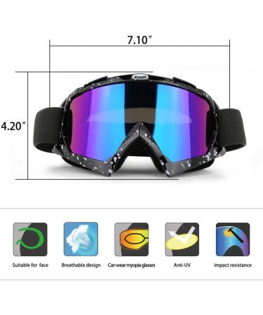 Adjustable Anti-UV Motorcycle Goggles - Black | for Dirt Bike ATV Motocross | Protective Offroad Gear for Men, Women, Youth - Buy Online on GoSupps.com