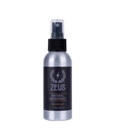 ZEUS Natural Deodorant Body Spray  Aluminum Free for All Skin Types  Vegan Friendly  MADE IN USA (Sandalwood)