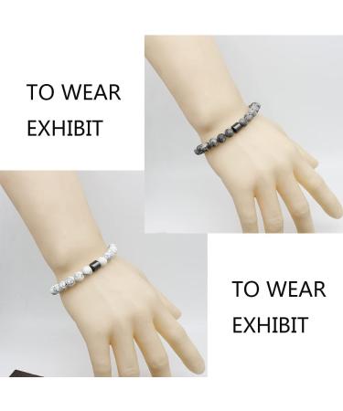 WOBBLO 2 PCS Smoking Cessation Bracelet men and women quit smoking bracelet Helps Relieve Anxiety Frustration Irritability Triple men and women Power Therapeutic Bracelet 8mm White+grey - Buy Online on GoSupps.com